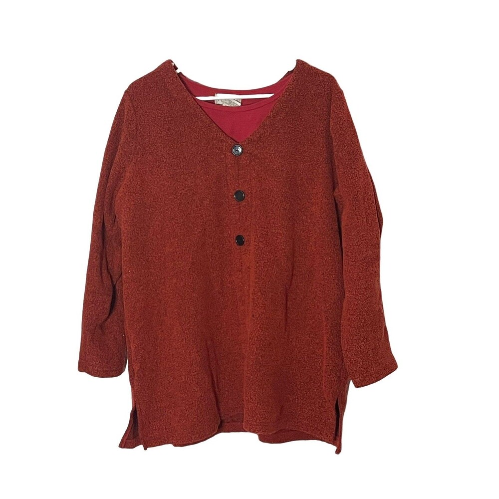 Venezia Vitale Woman's Red Plus Size Sweater Pullover Jumper Size 1X